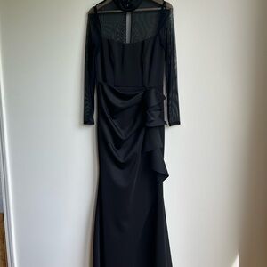 Xscape Black Long Sleeve Gown